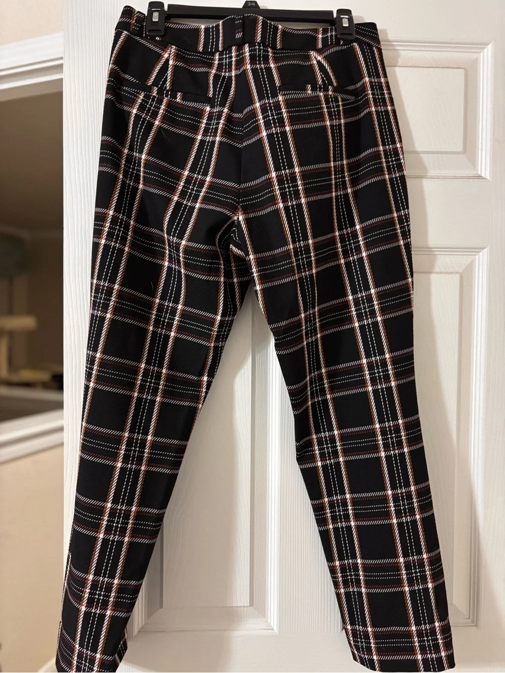 Banana Republic Black Plaid Chinos